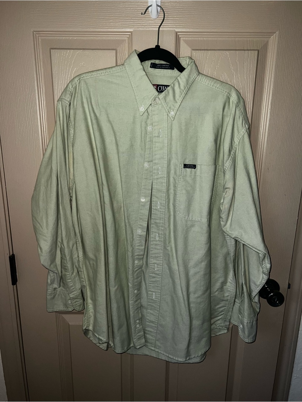Chaps Men's Light Green Button-Down Casual Shirt